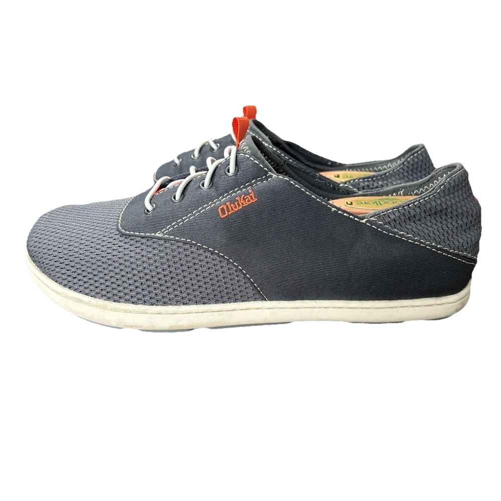 Olukai Nohea Moku Sneaker Grey/Orange Size 5